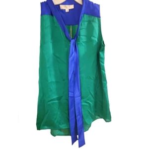 Reg $75 KASPER green blue sleeveless top size small